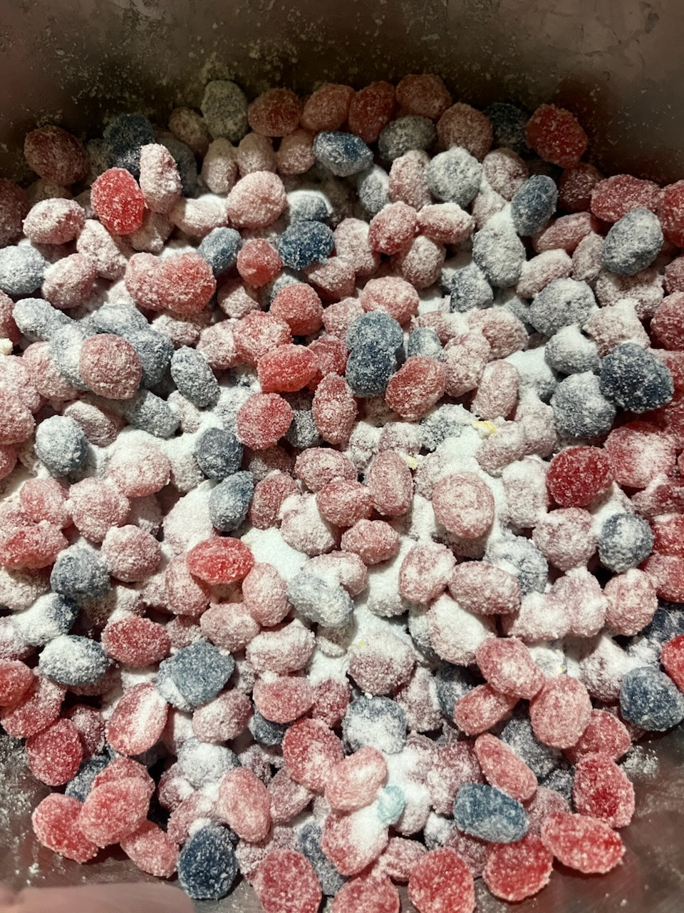Gushers with super sour blue raspberry powder